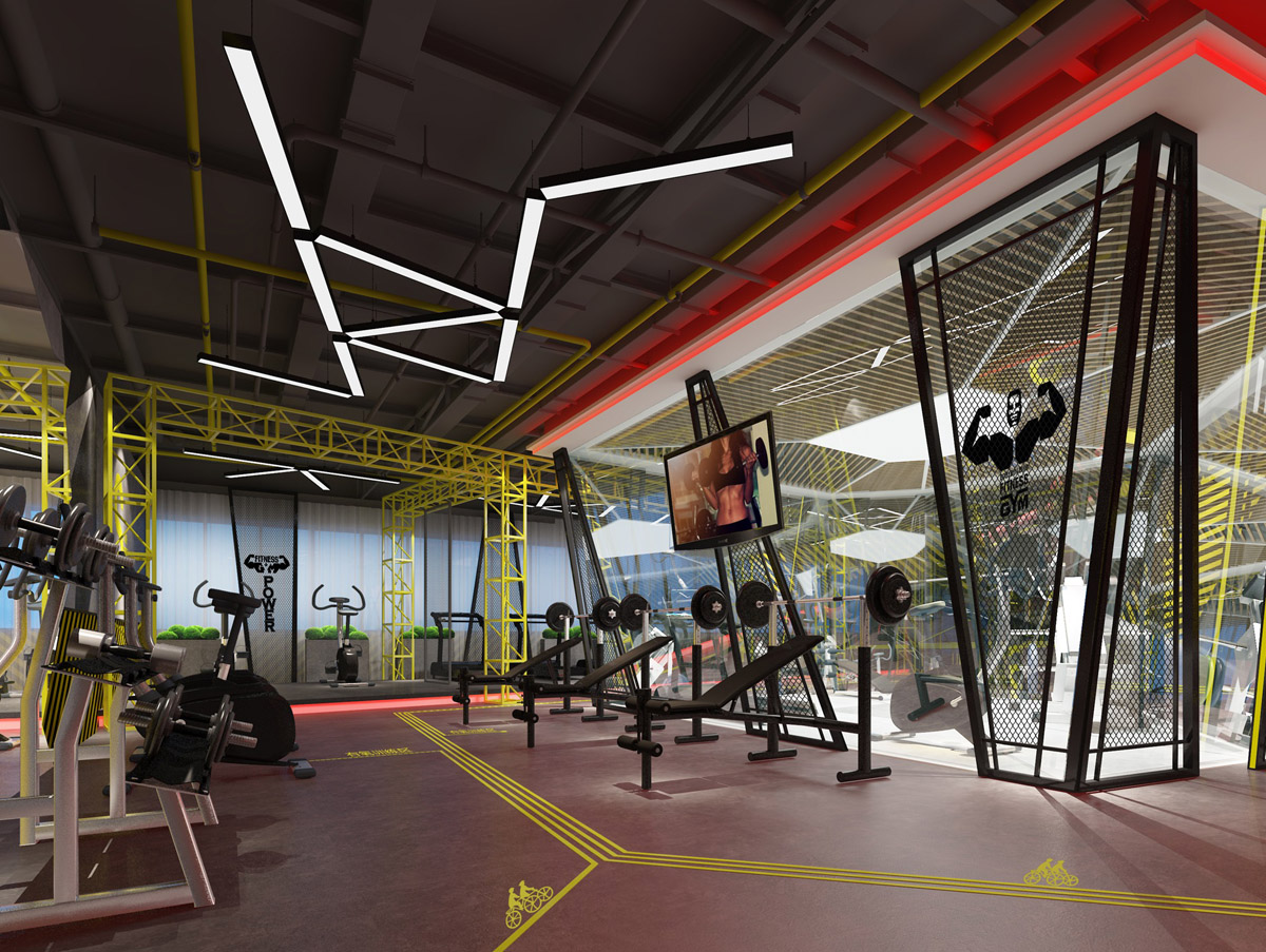 西安香格里拉健身房设计效果图